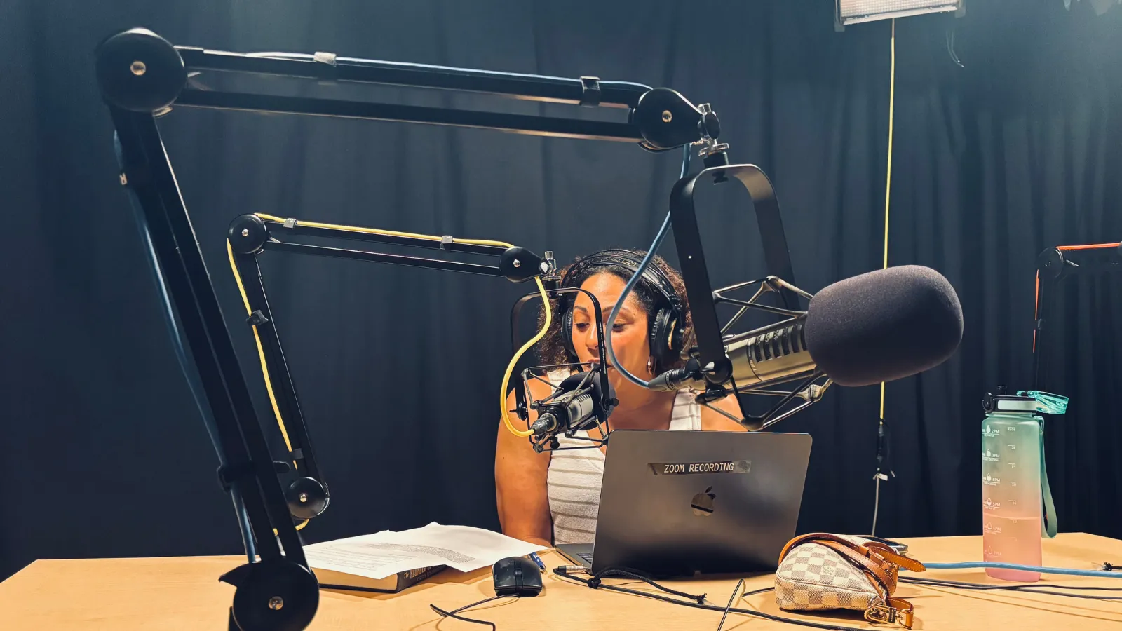 Podcast recording studio with Dr. Monica Stigler