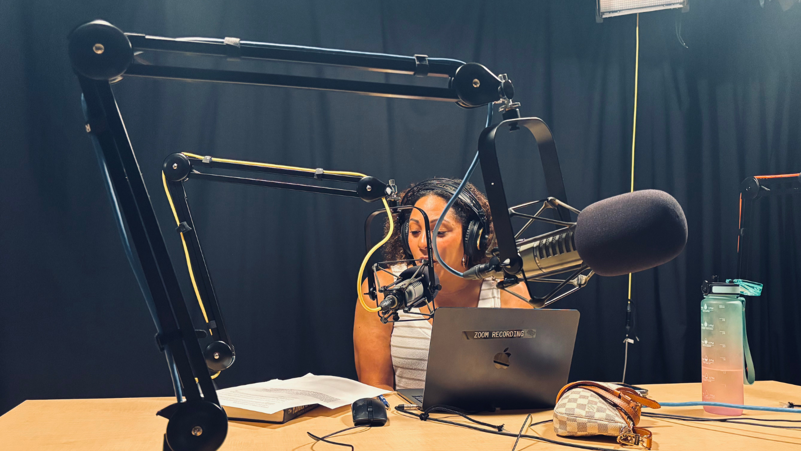 Podcast recording studio with Dr. Monica Stigler